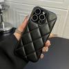 3D Ромбовидная решетка Алмазная Кожаный Чехол Для Телефона Для iPhone 16 15 14 13 12 Pro Max Plus Пуховик Ударопрочный Бампер