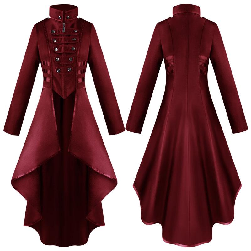 Women's Irregular Hem Lapel Tuxedo Vintage Long Top