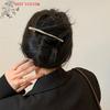 Hot 11cm Hairpin Women Metal Golden Strip Long Barrettes Hair Clips Vintage Hairpins Automatic Smooth Spring Clip Hairgrip