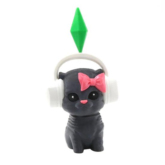 Милая статуэтка кошки 3D-печать, кошка с качающейся головой на пружине для приборной панели автомобиля, домашнего офиса, рабочего стола, коллекционный животный орнамент для игры