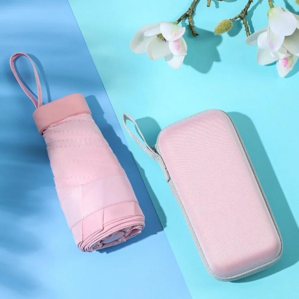 Портативный нейтральный зонт с коробкой Устойчивый к УФ-лучам Зонт высокой плотности Зонт с низкой прозрачностью Дождевой и солнечный зонт двойного назначения