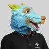 Chinese Dragon Head Set Animal Mask Masquerade Funny Latex Headdress Halloween Party Spoof Performance Props