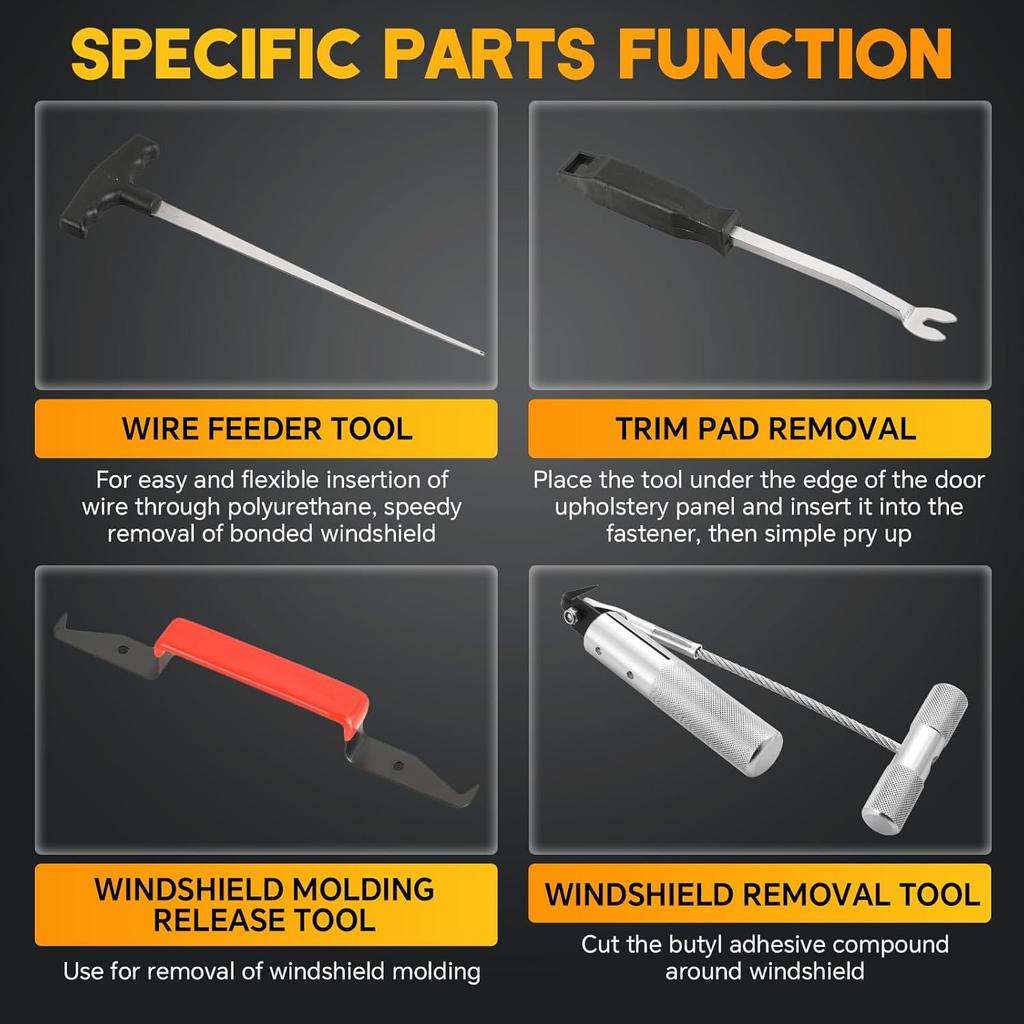 Набор инструментов для снятия лобового стекла, 7 шт. | Набор для снятия лобового стекла автомобиля для ретро-автомобилей