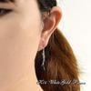 14K White Gold Hook Long Earrings for Sa315 [Four-Leaf Clover] Earrings, Women