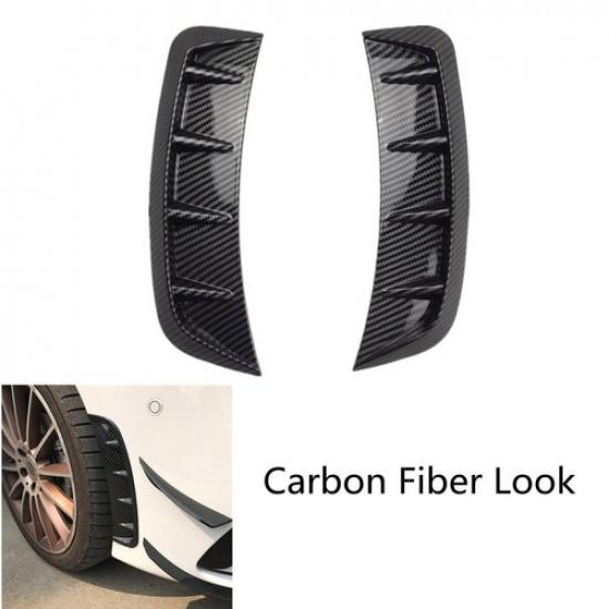 1Pair Car Side Fender Stickers Carbon Fiber Look Arch Wheel Eyebrow Protector
