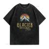Womens Vintage Glacier National Park Summit T Shirt vintage Washed fashion homme Versatile Stylish Top For Everyday Wear