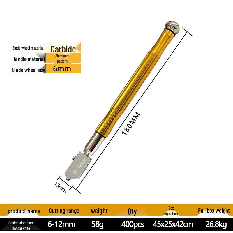 Алюминиевая ручка Двусторонний плиткорез и стеклорез со сплавной режущей головкой