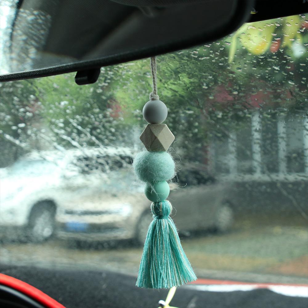 Natural Wood Beads Closet Hanging Ornaments Wall Decorations Car Hanging Drop Hanging Pendant
