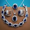 925 Sterling Silver Bridal Jewelry Sets Zircon Ladies Jewellery Wedding Rings Earrings Pendant Bracelets Necklace Set for Women