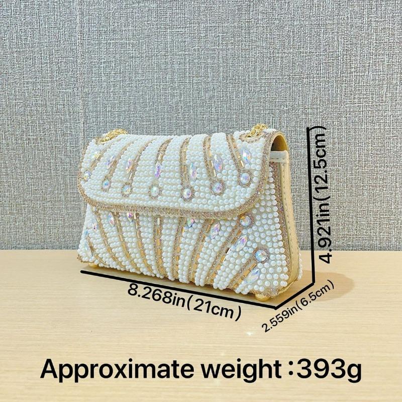 Сумка ручной работы с жемчугом подмышкой, маленькая квадратная банкетная сумка со стразами, ручная сумка, сумка через плечо для ужина