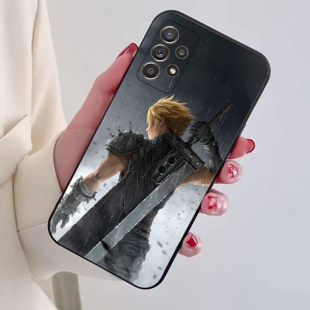Чехол для телефона F-FINAL F-FANTASY Cloud Strife для Samsung S25, S24, S21, S22, S23, S30, Ultra, S20, Plus, Fe, Lite, Note, 10, Черный чехол