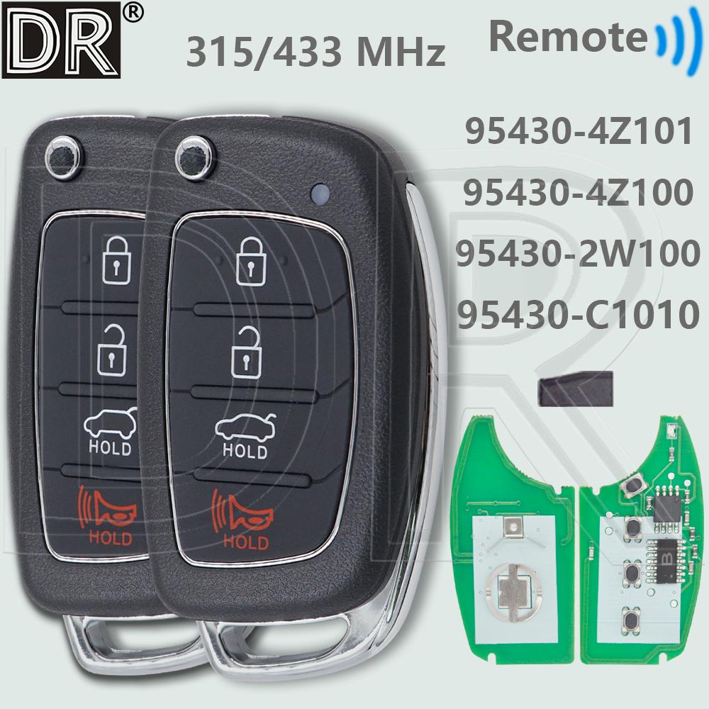 DR TQ8-RKE-4F16 95430-C1010 ID46/4D60 Chip 433MHz Flip Car Remote Key For Hyundai Sonata 2014 2015 2016 2017 2018