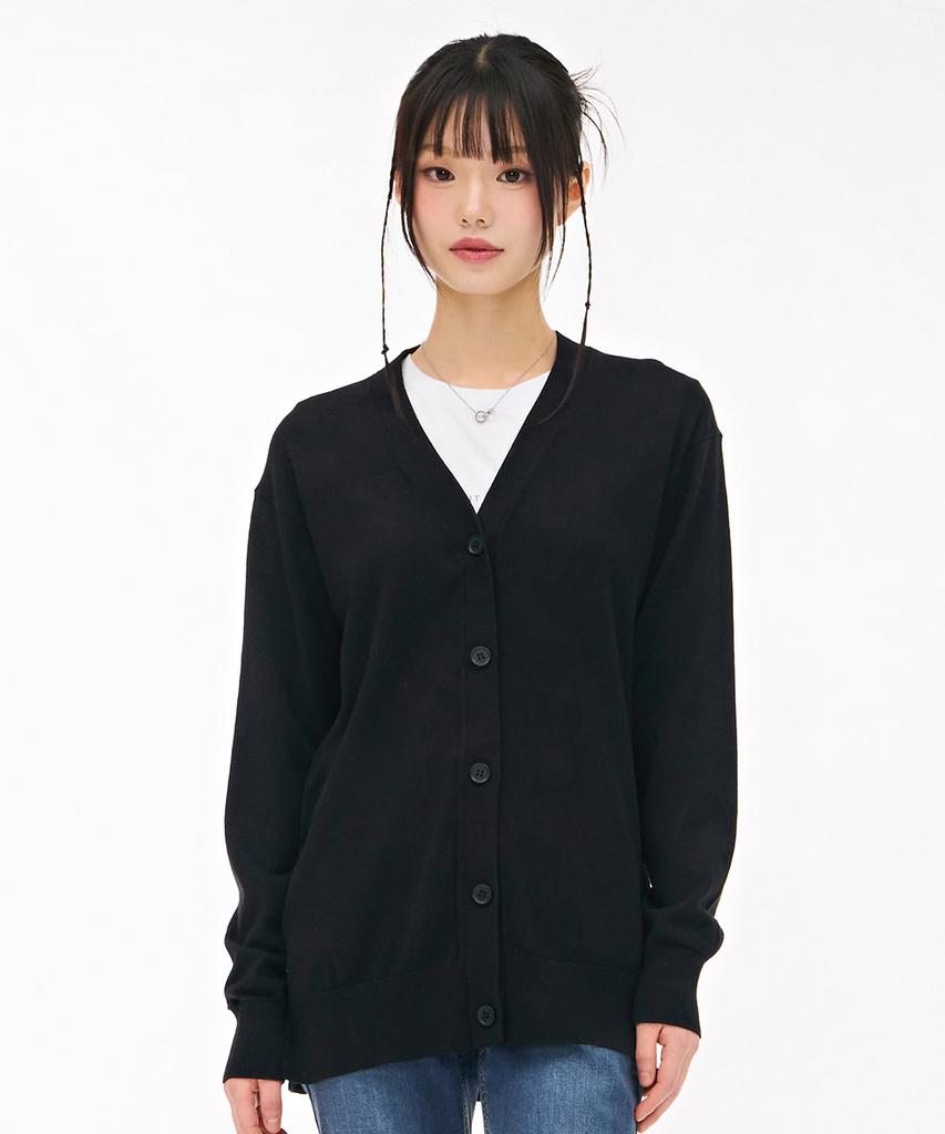 Chasecult Women'S V-Neck Long Cardigan - Black