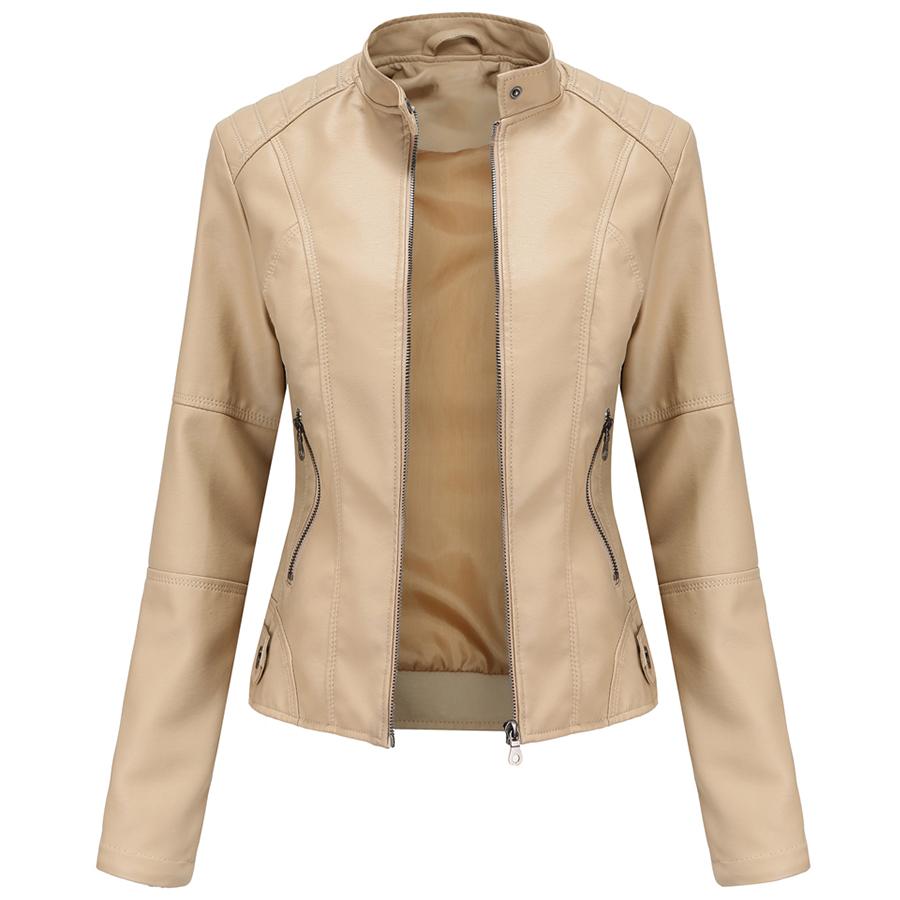 Женская байкерская куртка из искусственной кожи из искусственной кожи, мотоциклетная повседневная тонкая куртка на молнии, укороченная верхняя одежда Racer Moto Bomber, большие размеры S-4XL, модная новинка большого размера