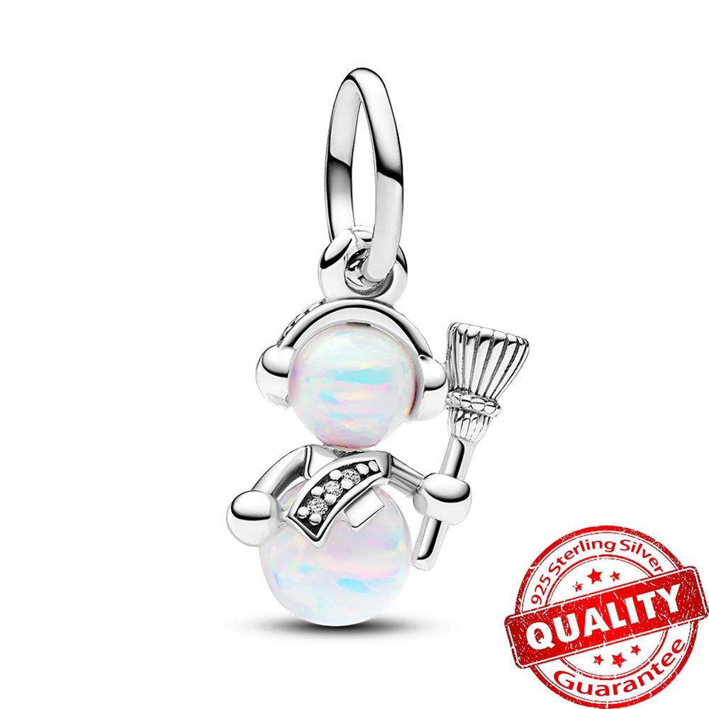 Медные носки-мышки и бусины-снежинки и подвеска-олень Подходит для браслета Хэллоуин Рождественский кулон Подарки