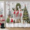 Christmas Backdrop Shower Curtain Holiday Gifts Fireplace Christmas Tree Garland Fabric Bath Curtains Bathroom Decor With Hooks