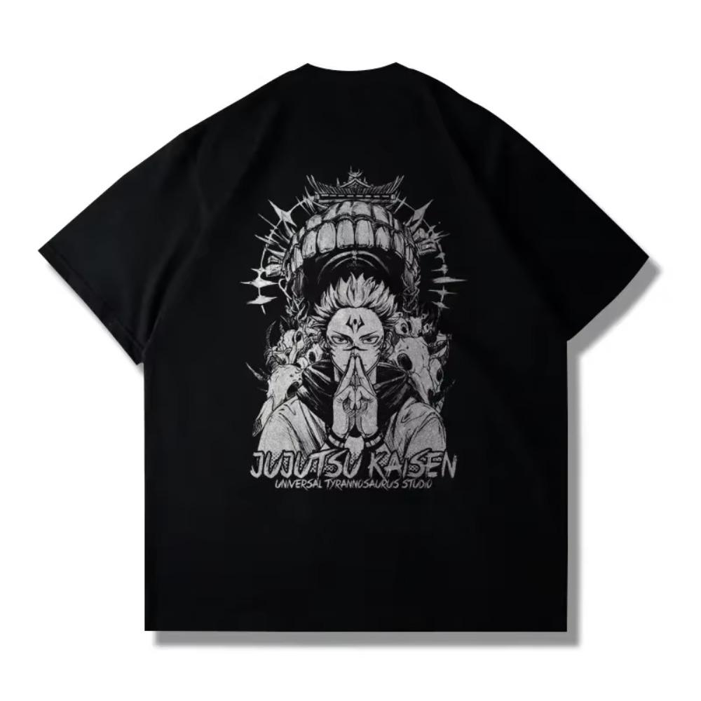 Японский аниме дзюдзюцу кайсен забавный графический принт Harajuku Y2k мужские топы винтажные 100% хлопок мужские футболки с коротким рукавом женские футболки