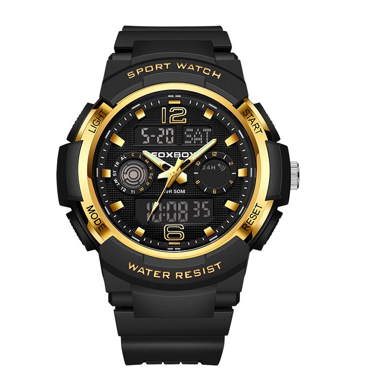 FOXBOX Fashion Men Watch Sport Casual Luminous Waterproof Dual Display Men's Digital Watch