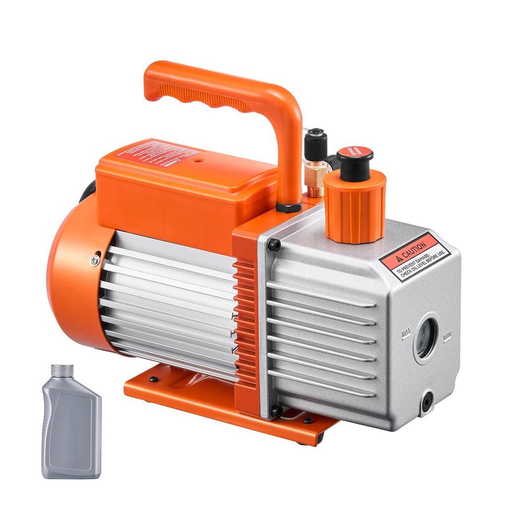 Vacuum Pump 6 CFM HVAC 2 Stage Rotary Vane Vacuum Pump Oil Included