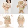 Lily Rabbit Plush Toy Large Sleeping Pillow Gift With Checkered Dress And Bow Decoration For Girls And Kids