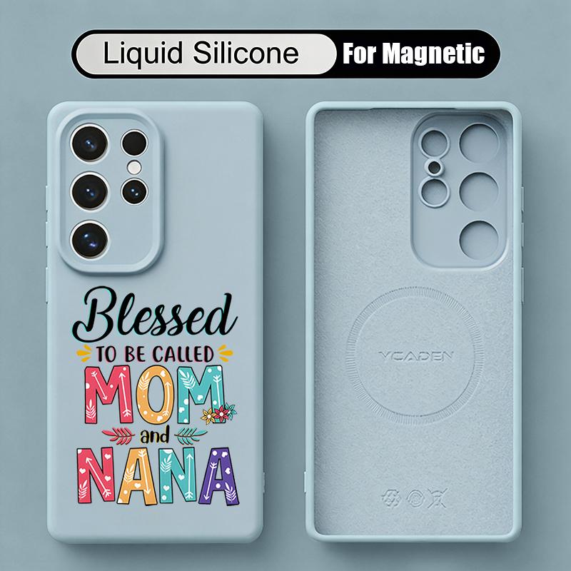 Красочный чехол-буква на удачу для Samsung Galaxy S26 S25 Ultra S24 Plus S23 S22 Ultra Магнитный Для Magsafe Жидкий силиконовый чехол