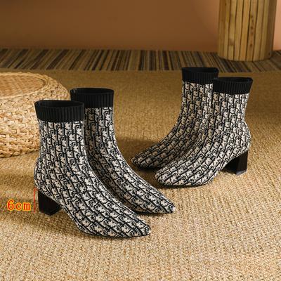 Женские ботильоны-носки с острым носком, на низком толстом блочном каблуке, эластичные ботильоны, удобные, надеваемые через голову, с квадратным носком, ботинки челси