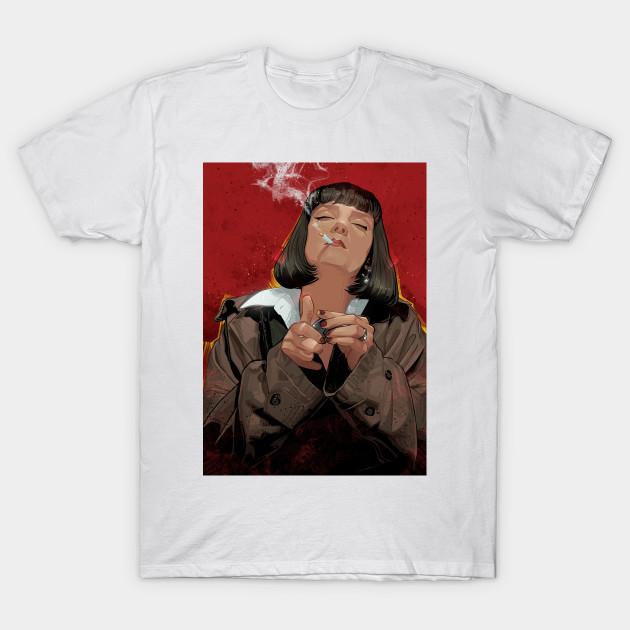 Funny Pulp Fiction TShirt Mia Wallace Quentin Tarantino Graphic Tshirts 90s Vintage Women Men Breathable Comfortable Tee Shirts