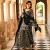 ANNI DESIGNER Женская прямая принтованная курточка из смесовой вискозы с шарарами и дупаттой (NIRANJANA Черный Черный XXLarge), улица