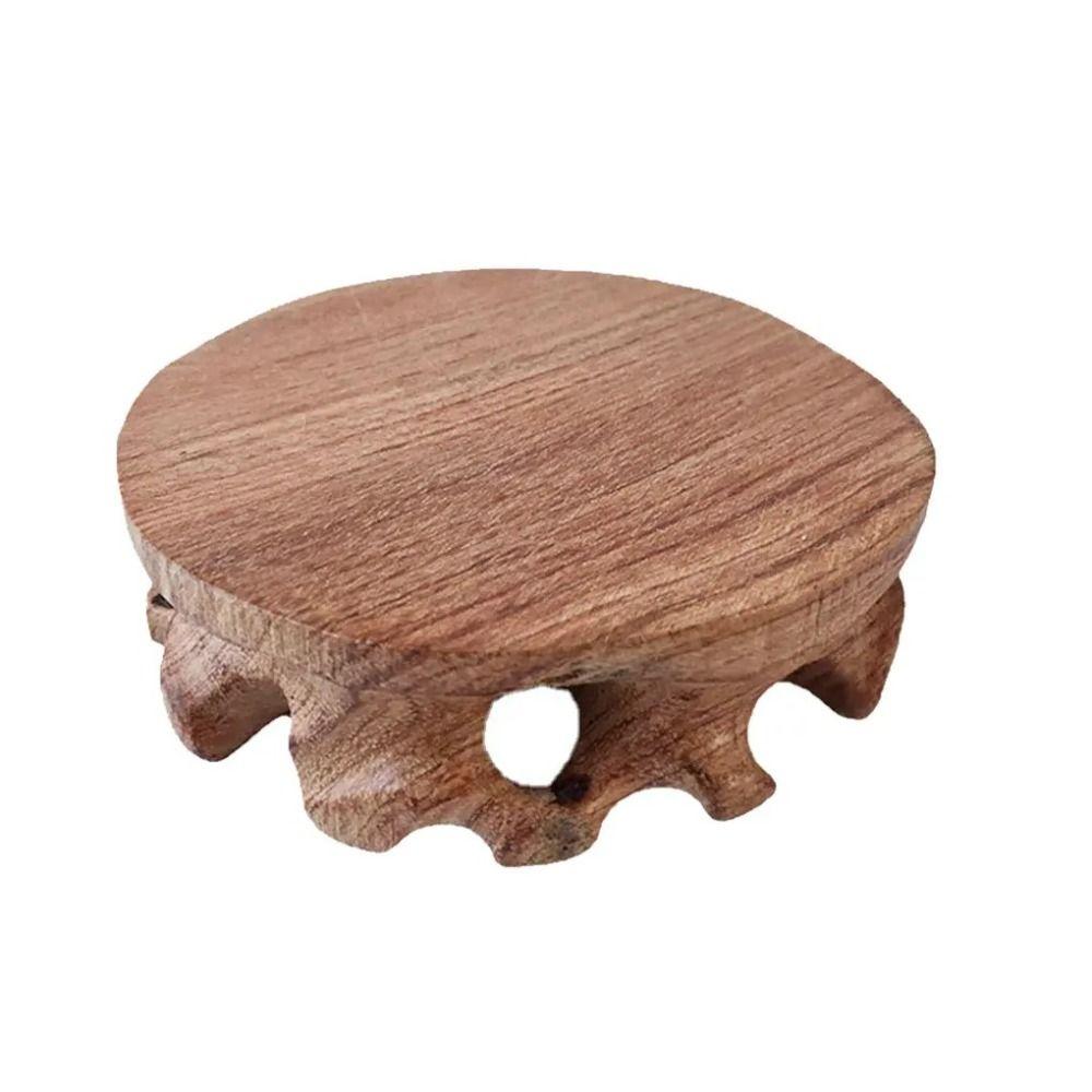 Exquisite Solid Wood Pedestal Vintage Figurines Stand Tea Sets Crafts Display Stands Stores