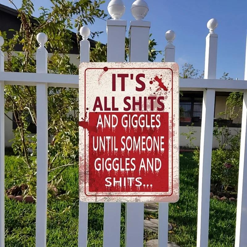 PXIYOU 1 шт., это все дерьмо и хихикает, пока кто-то не хихикает и не хихикает, забавная металлическая жестяная вывеска, винтажная ванна, ванная, прачечная, де