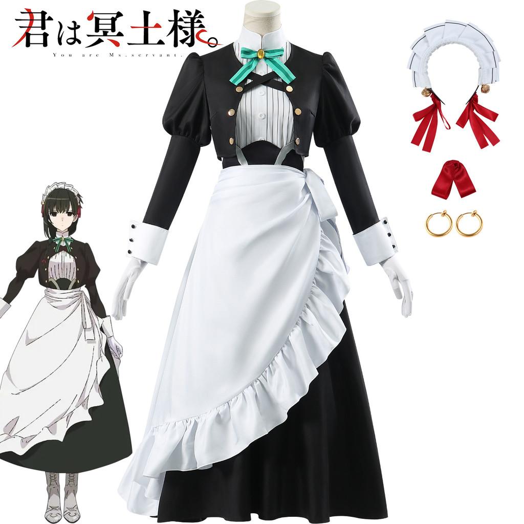 Потрясающий аниме косплей костюм Мэй Мэй, горничной-убийцы, в элегантном снежном дизайне