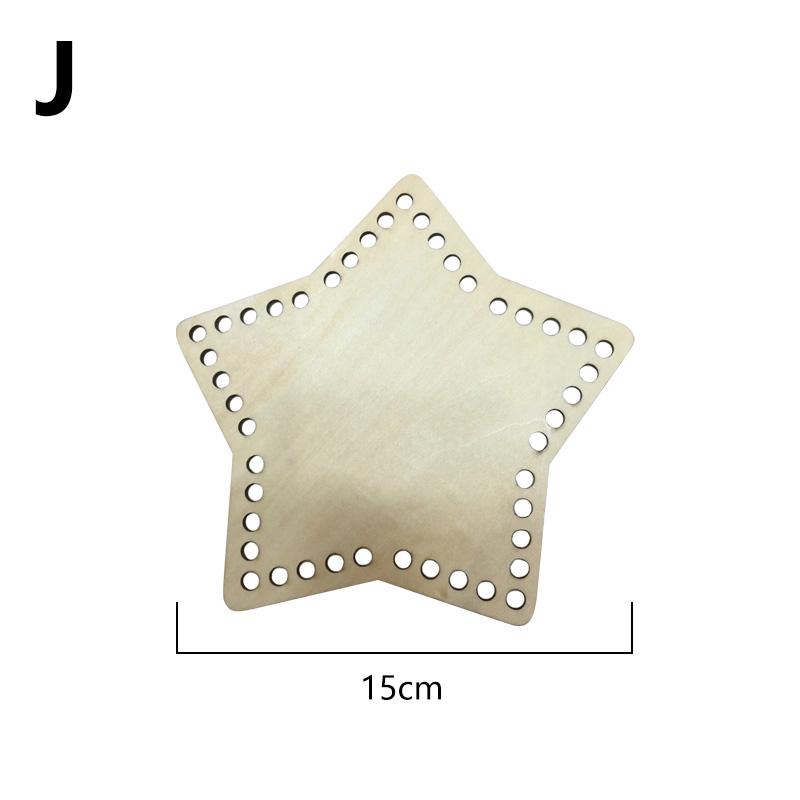 1PC DIY Blank Basket Base Crochet Wooden Unfinished Round Cross Stitch Crafts Basket Bottom Carved