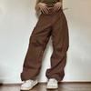 New Spice Girl Fashion Street Retro Casual Low Rise Drawstring Loose Woven Pants
