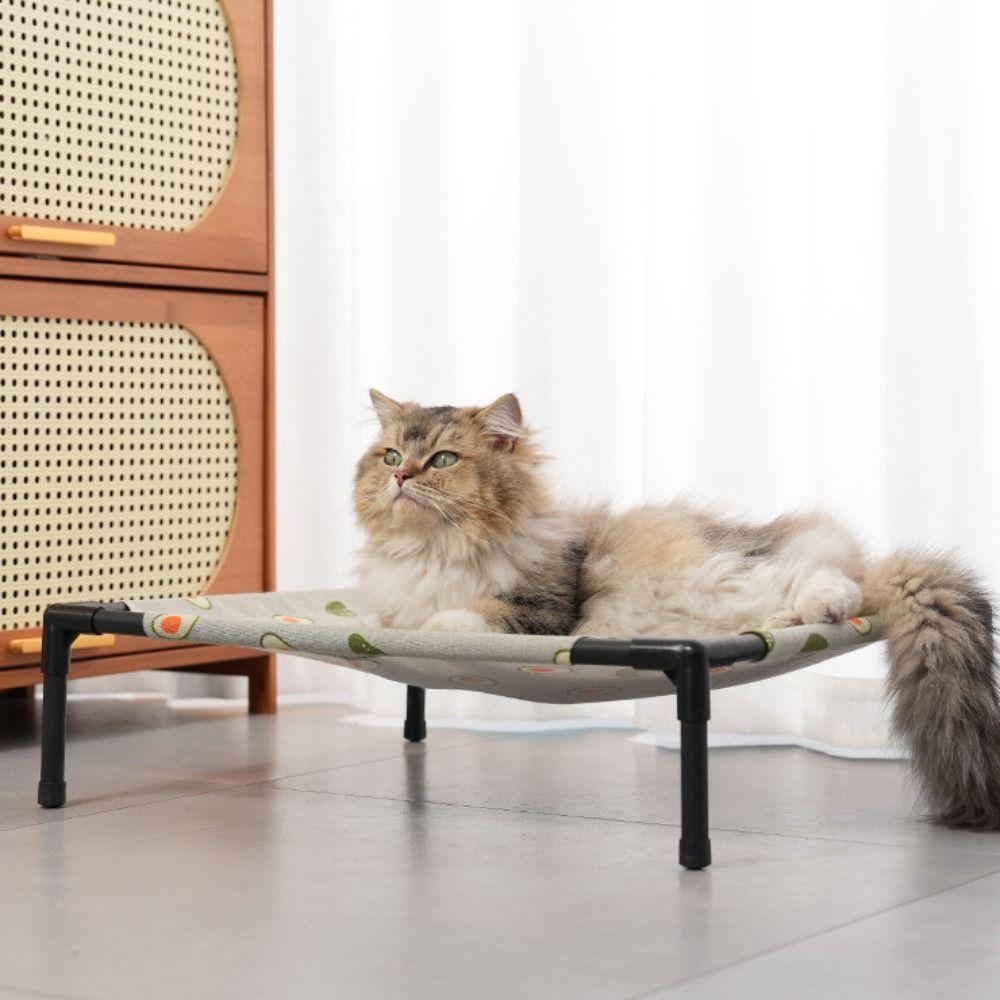 Detachable Pet Camping Bed Breathable Mesh Cat Sofa Bed Universal Cat Sleeping Bed Outdoor Camping