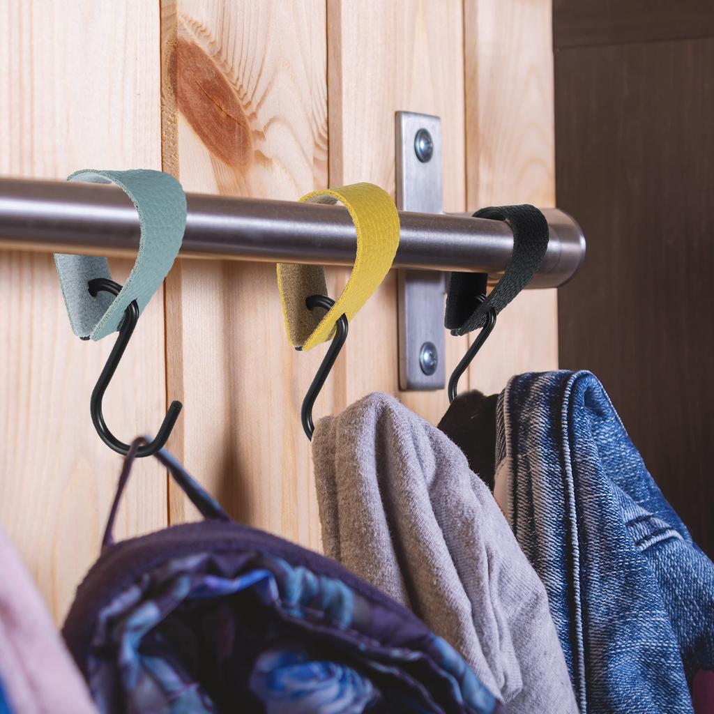 4/6/12 шт. S-образные крючки из искусственной кожи, многофункциональные S-образные крючки, подвесной крючок для подвешивания пальто, полотенца, для кемпинга, кухни, ванной комнаты, ручка