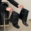 Женские крутые летние ботинки с узким носком, дизайнерские ботинки до брючной штанины, качественная кожа, летние крутые ботинки, ботильоны на высоком каблуке с открытым носком