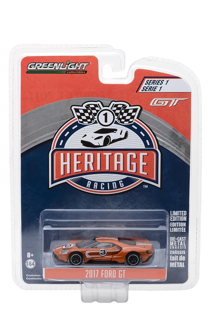Greenlight Kit Toy Car Diecast Heritage Racing Series 1 2017 Ford GT 1966 Ford GT40 Mk IV Tribute Orange Limited Edition 164 - - #2