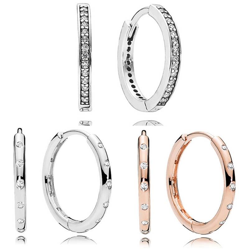 Оригинальные серьги-кольца Rose Signature Hoop Droplets с кристаллами, серьги из стерлингового серебра 925 пробы для женщин, подарок, европейские ювелирные изделия