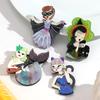 New Cute Girls Figure Acrylic Brooches for Women Fashion Cartoon Resin Badge Pins Casual Jewelry Bag Clothes Accessories Gifts