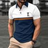 Printed Short Sleeved Shirt Men's Casual Lapel Polo Shirt