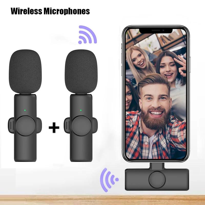 Wireless Lavalier Microphone - Noise Cancelling Lapel Mic for iPhone Android PC, Recording/Streaming/Interview (USB-C/Lightning)