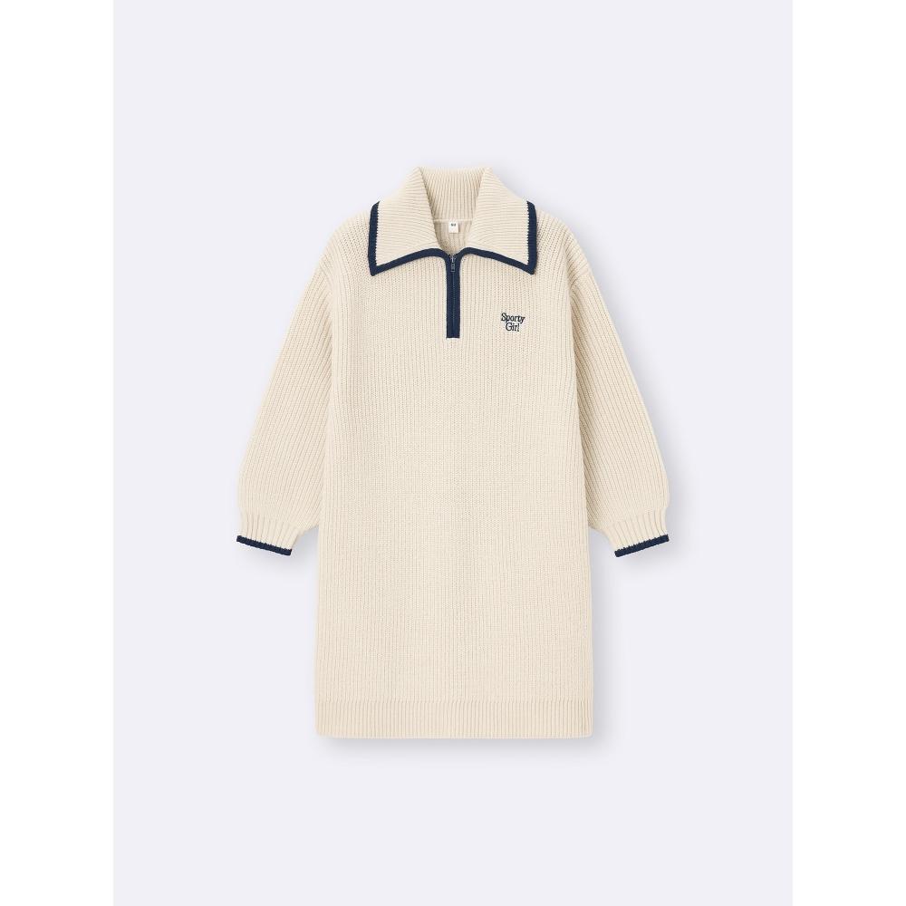 GU by Uniqlo Вязаное платье на молнии до середины +e