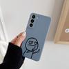 Funny Middle Finger Cute Man Liquid Silicon Case For Samsung Galaxy S24 S23 S22 Ultra S21 S20 FE S10 S24 Plus Luxury Phone Cover