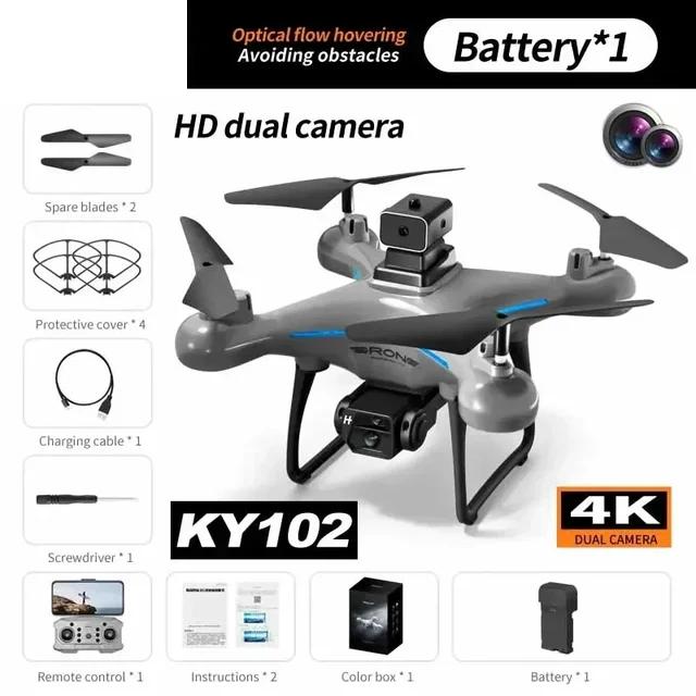 KY102 Drone HD Dual-Camera Aerial Photography 360 Obstacle Avoidance WIFI FPV Optical Flow Four-Axis RC Aircraft Kids Toys Gift