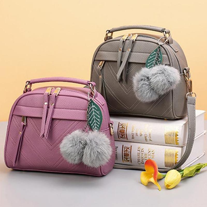 Кожаные сумки с верхней ручкой Женские сумки через плечо Hair Ball