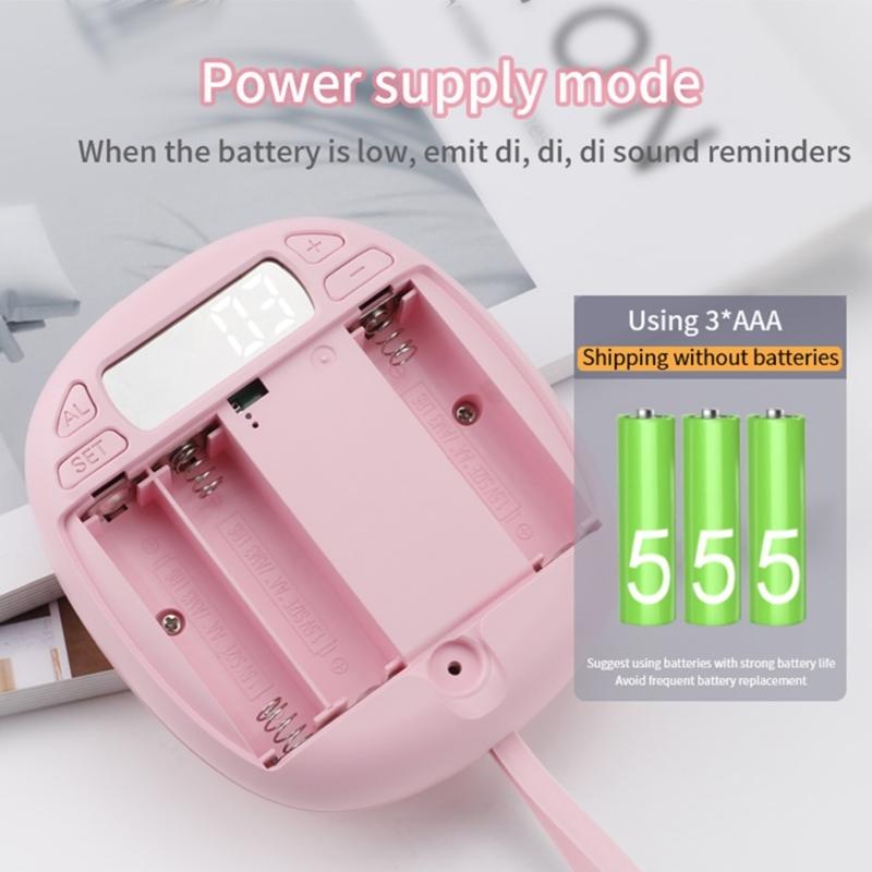 1 PC Portable Double Alarms Quiet Vibrating Alarm Clock with LED Display Screen Students Clocks LED Bed Shakers Clock