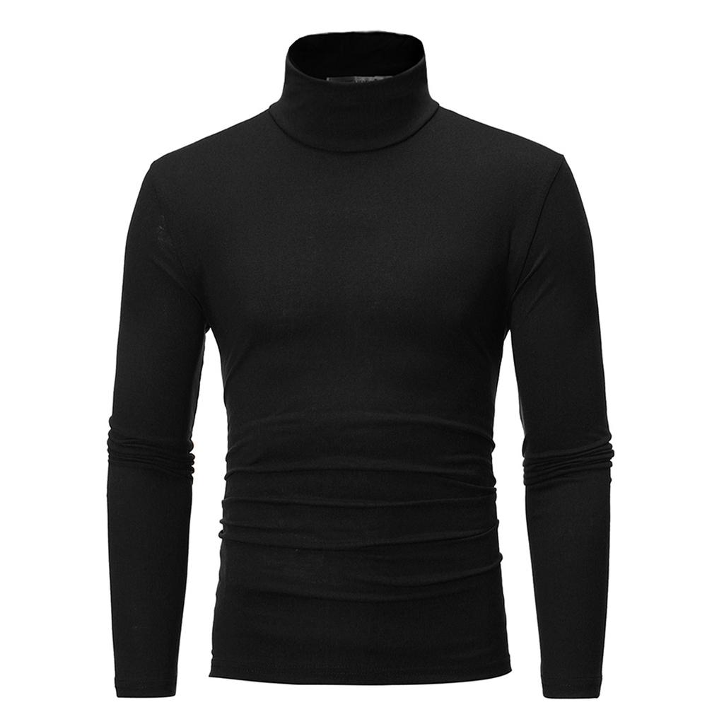 Мужской комплект рубашек с высоким воротом 3 шт. Термобазовый слой с длинным рукавом Облегающий Однотонный