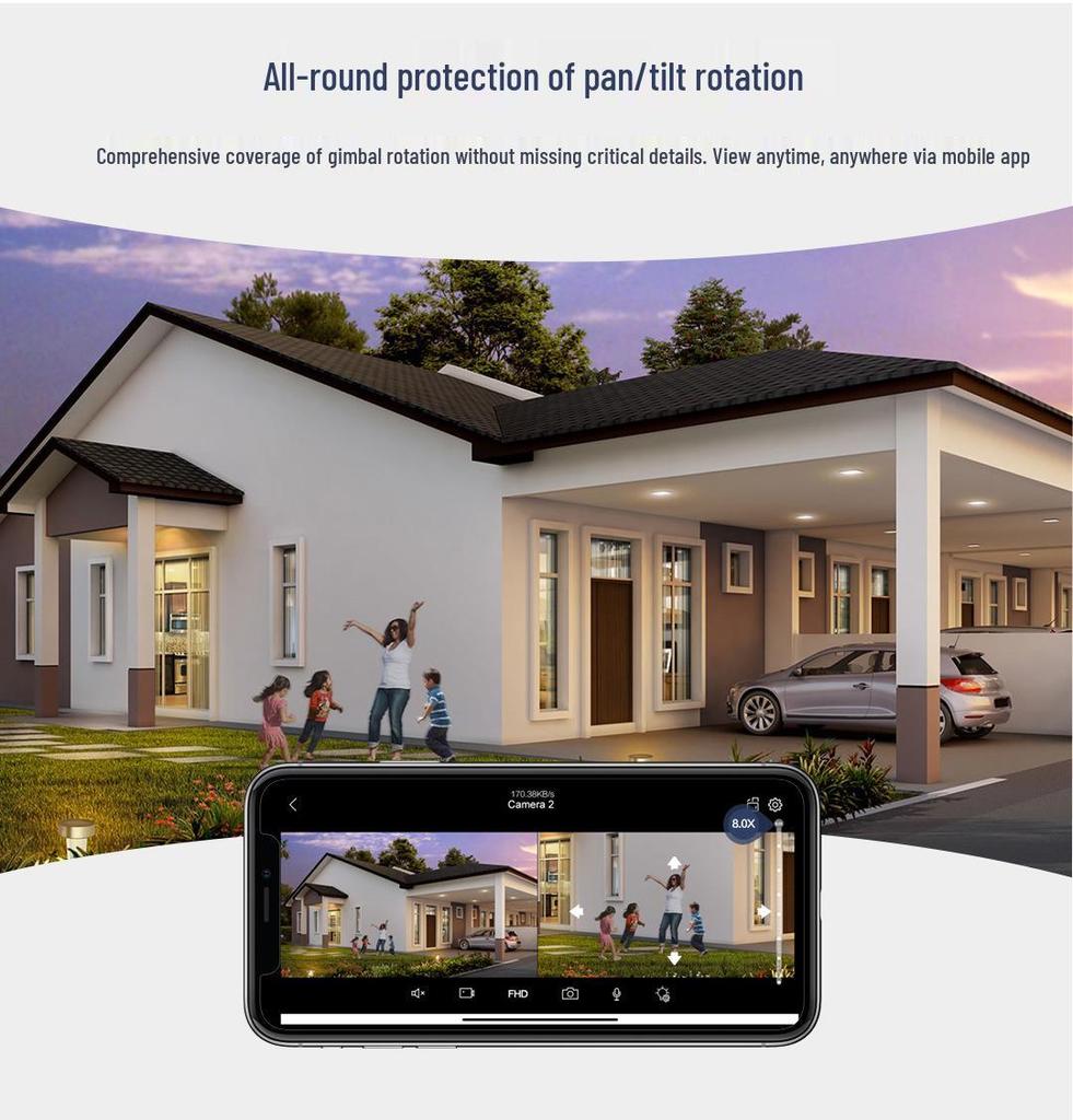 Icsee 9MP Dual-Screen PTZ Wireless Three-Lens HD Surveillance Camera