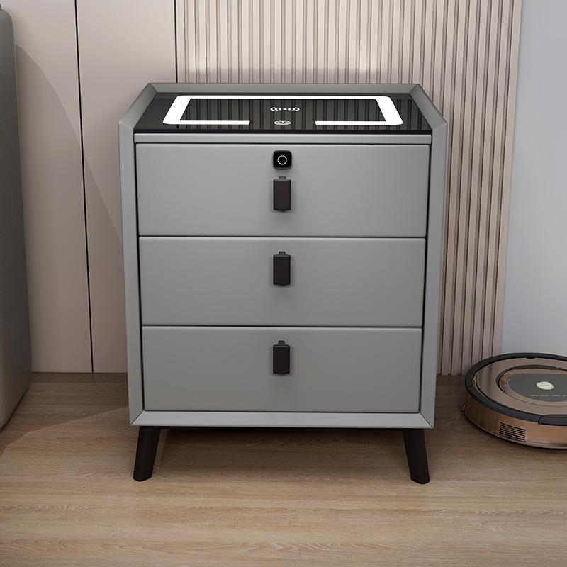 Умная тумбочка для спальни, современный минималистский скандинавский белый прикроватный столик, лампа для хранения вещей, регулируемая яркость, мебель для дома