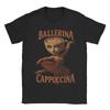 Men's T-Shirts Ballerina Cappuccina   Creative Cotton Tees Short Sleeve  Funny Coffee Meme  T Shirt Crew Neck Tops Plus Size